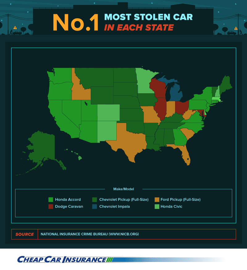 Grand Theft U.S.A. America's Most Stolen Cars, by State Cheap Car